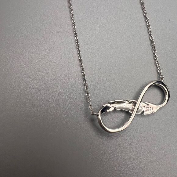 Sterling silver 925 Elegant Silver Infinity Necklace - Picture 7 of 8